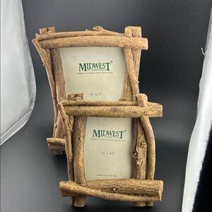 Natural Brown Driftwood Picture Frame Set of Two-New NEVER USED